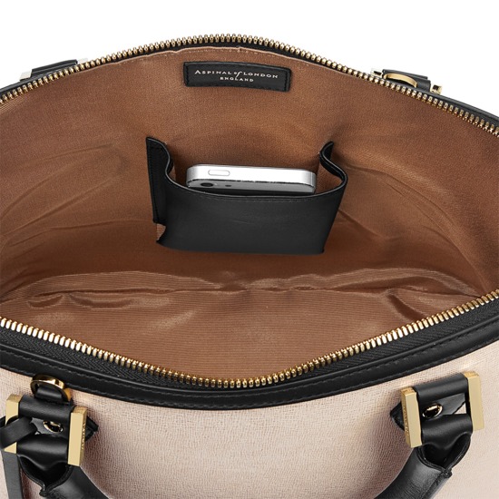 Hepburn Bag in Monochrome Saffiano from Aspinal of London