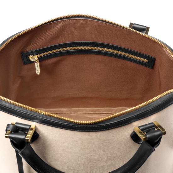 Hepburn Bag in Monochrome Saffiano from Aspinal of London
