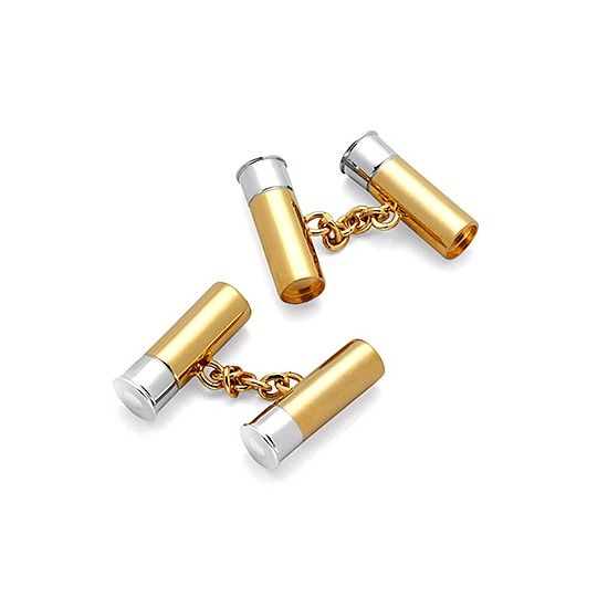Sterling Silver & Gold Plated Double Cartridge Cufflinks from Aspinal of London
