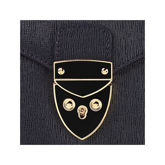Manhattan Clutch in Navy Saffiano from Aspinal of London