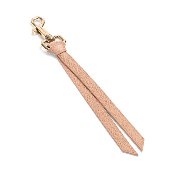 Small Personalisation Strap Key Ring in Deer Saffiano from Aspinal of London