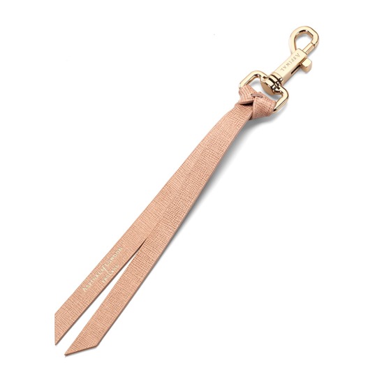 Small Personalisation Strap Key Ring in Deer Saffiano from Aspinal of London