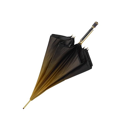 Ladies Umbrella in Gold with Gold Flower from Aspinal of London