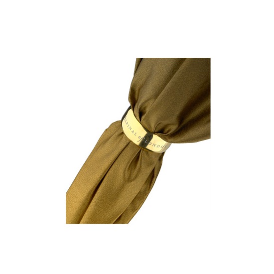 Ladies Umbrella in Gold with Gold Flower from Aspinal of London