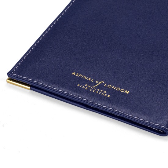 USA Passport Cover in Smooth Sapphire Blue & Ivory from Aspinal of London