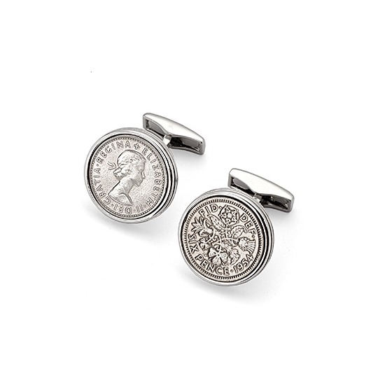 Sixpence Cufflinks from Aspinal of London