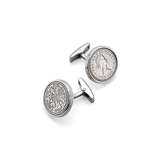 Sixpence Cufflinks from Aspinal of London