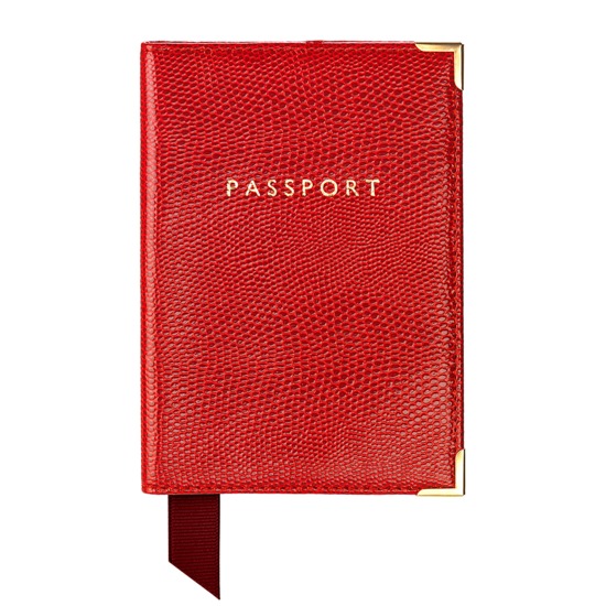 Classic Travel Collection in Berry Lizard & Cream Suede from Aspinal of London