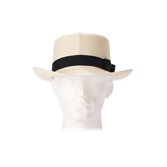 Foldable Panama Hat with Black Ribbon from Aspinal of London