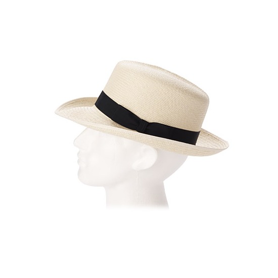 Foldable Panama Hat with Black Ribbon from Aspinal of London