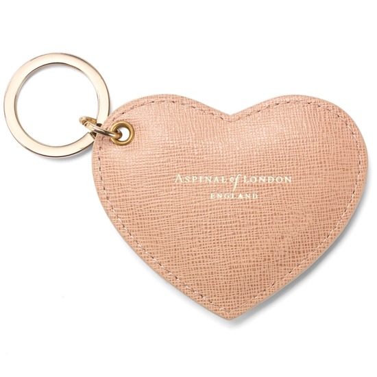 Heart Key Ring in Deer Saffiano from Aspinal of London