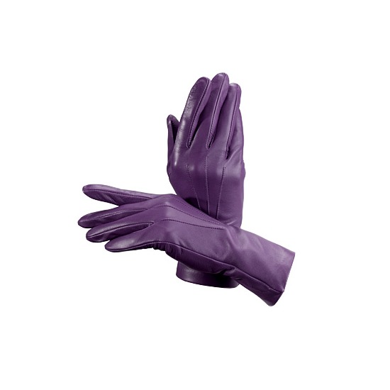 Ladies Cashmere Lined Leather Gloves in Purple from Aspinal of London