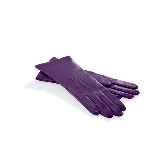 Ladies Cashmere Lined Leather Gloves in Purple from Aspinal of London