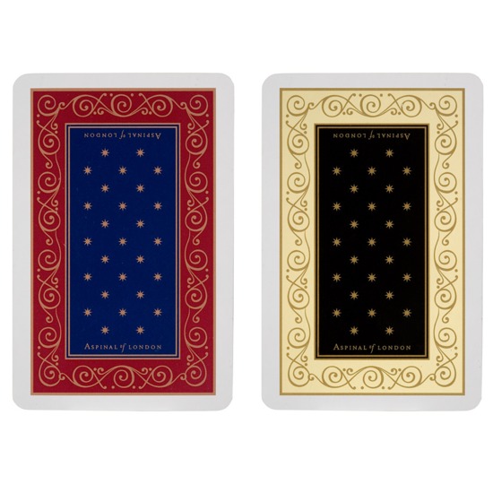 Playing Card Set in Burgundy & Blue / Cream & Black from Aspinal of London