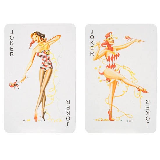 Playing Card Set in Burgundy & Blue / Cream & Black from Aspinal of London
