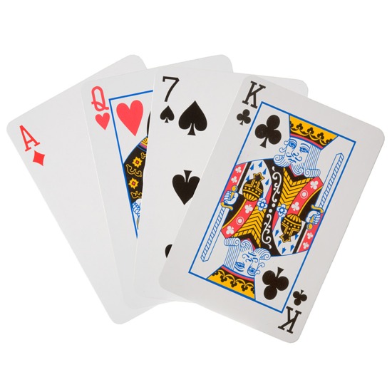 Playing Card Set in Burgundy & Blue / Cream & Black from Aspinal of London