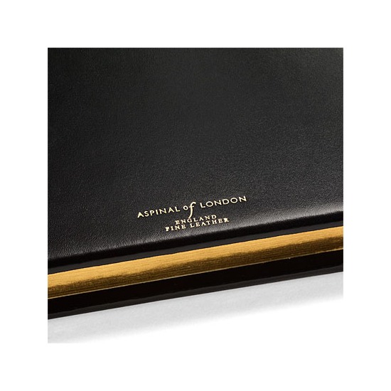 Classic Medium Address Book in Smooth Black from Aspinal of London