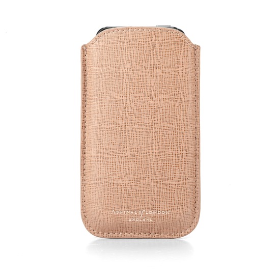 Leather iPhone 5 Case in Deer Saffiano & Stone Suede from Aspinal of London