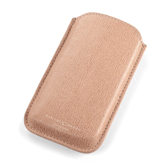 Leather iPhone 5 Case in Deer Saffiano & Stone Suede from Aspinal of London