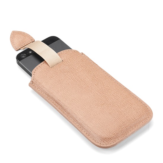Leather iPhone 5 Case in Deer Saffiano & Stone Suede from Aspinal of London
