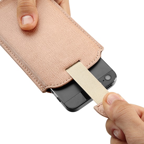 Leather iPhone 5 Case in Deer Saffiano & Stone Suede from Aspinal of London