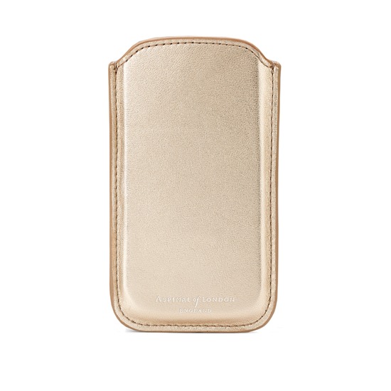 Leather iPhone 5 Case in Metallic Gold Nappa from Aspinal of London
