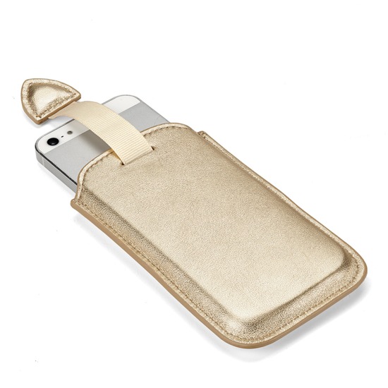 Leather iPhone 5 Case in Metallic Gold Nappa from Aspinal of London