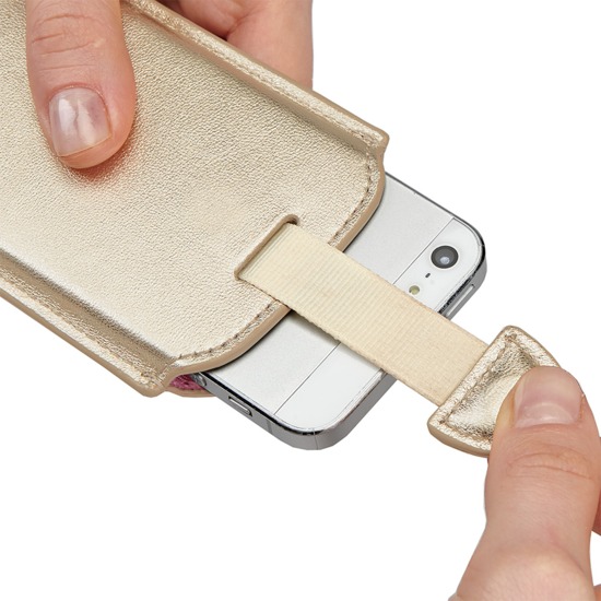 Leather iPhone 5 Case in Metallic Gold Nappa from Aspinal of London