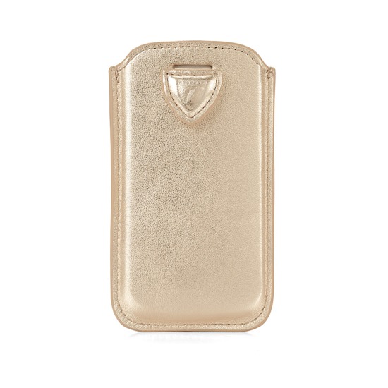 Leather iPhone 5 Case in Metallic Gold Nappa from Aspinal of London