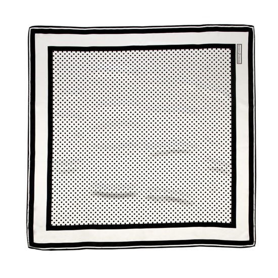 Silk Scarf with Black & White Polka Dot from Aspinal of London