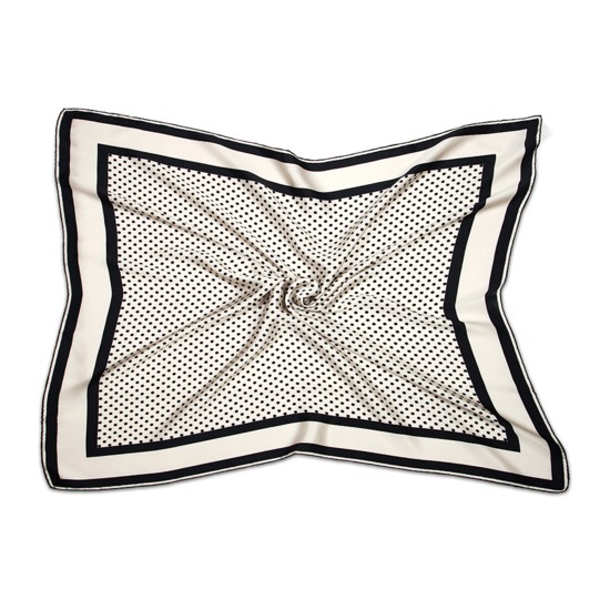Silk Scarf with Black & White Polka Dot from Aspinal of London