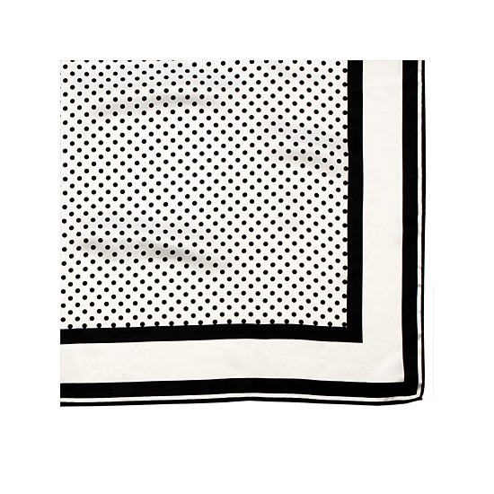 Silk Scarf with Black & White Polka Dot from Aspinal of London