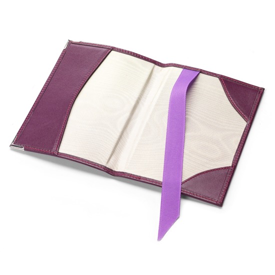 UK Passport Cover in Smooth Violet from Aspinal of London
