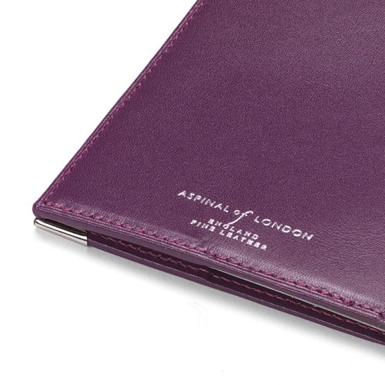 UK Passport Cover in Smooth Violet from Aspinal of London