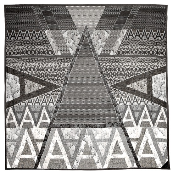 A' Scarf in Graphite Cashmere Blend from Aspinal of London