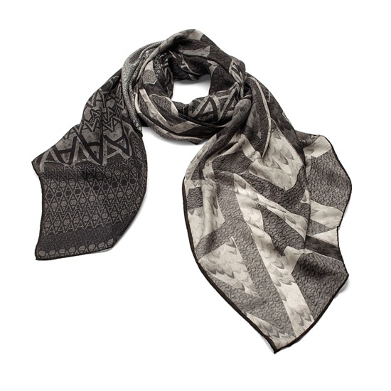 A' Scarf in Graphite Cashmere Blend from Aspinal of London