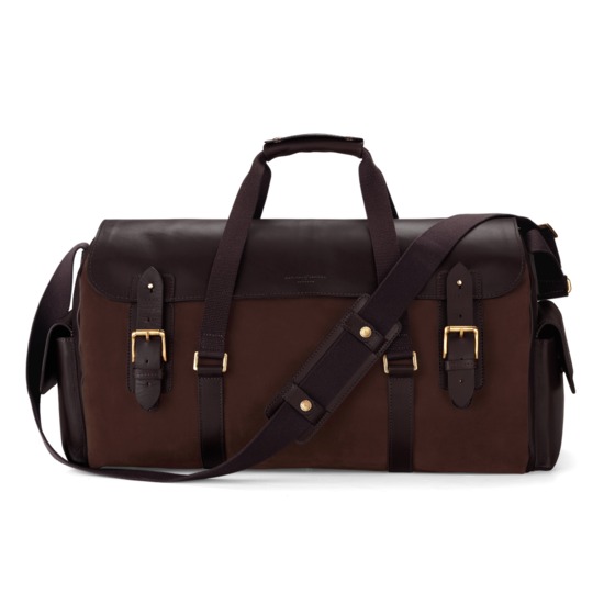 Shadow Holdall in Brown Nubuck from Aspinal of London