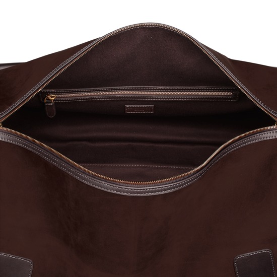 Shadow Holdall in Brown Nubuck from Aspinal of London