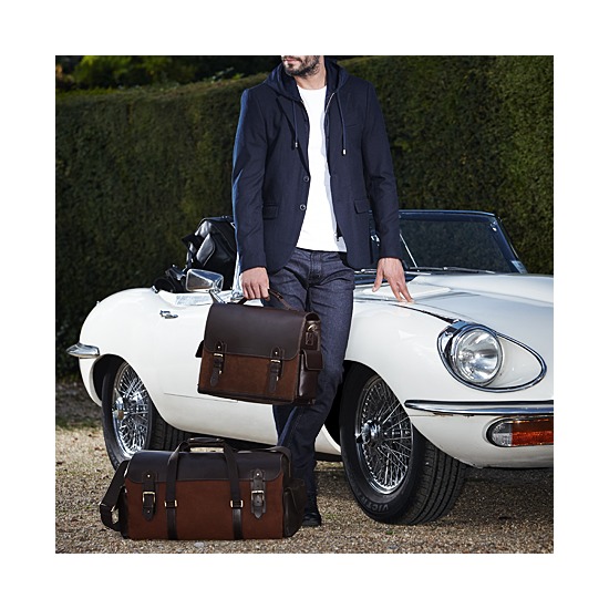 Shadow Holdall in Brown Nubuck from Aspinal of London