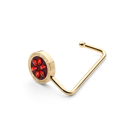 Aspinal Handbag Hook in Gold Snake Leather & Multi Coloured SWAROVSKI ELEMENTS from Aspinal of London