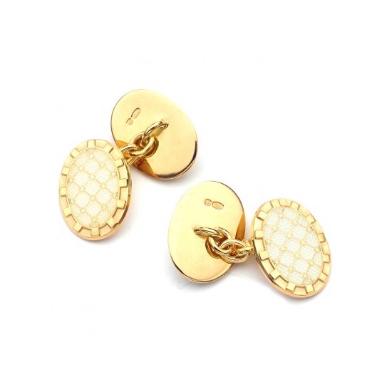 22ct Gold Plated & Enamel Constellation Cufflinks in Cream from Aspinal of London