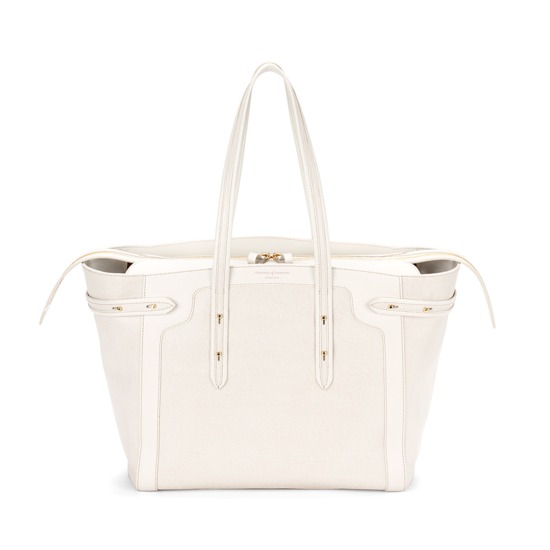 Marylebone Light in Ivory Saffiano from Aspinal of London