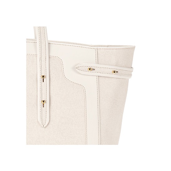 Marylebone Light in Ivory Saffiano from Aspinal of London
