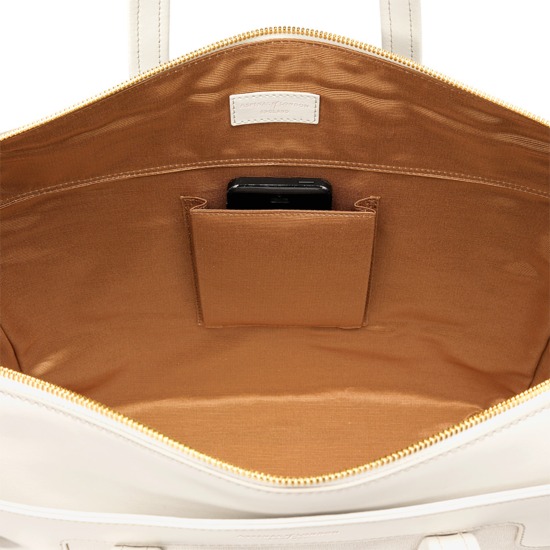 Marylebone Light in Ivory Saffiano from Aspinal of London