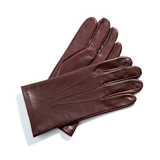 Men's Classic Silk Lined Leather Gloves in Brown from Aspinal of London