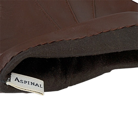 Men's Classic Silk Lined Leather Gloves in Brown from Aspinal of London