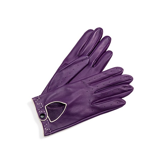 Ladies Leather Driving Gloves in Purple from Aspinal of London