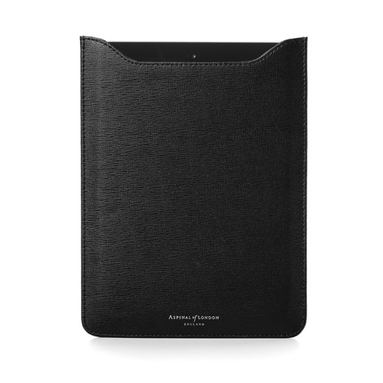 iPad Mini Sleeve in Black Saffiano from Aspinal of London