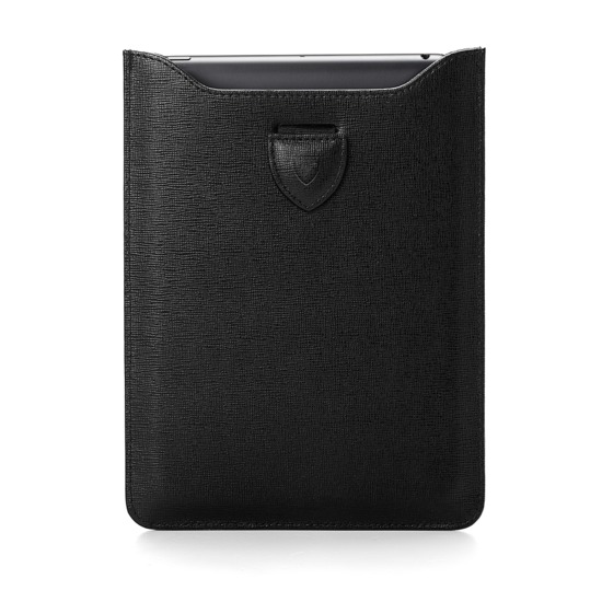 iPad Mini Sleeve in Black Saffiano from Aspinal of London