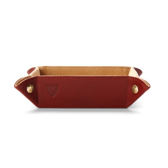 Mini Tidy Tray in Smooth Cognac & Stone Suede from Aspinal of London